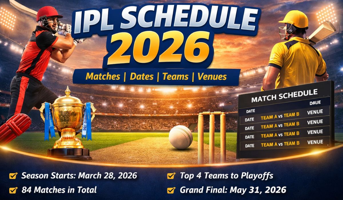 IPL Schedule 2026: Complete Match List, Dates, Teams & Venues